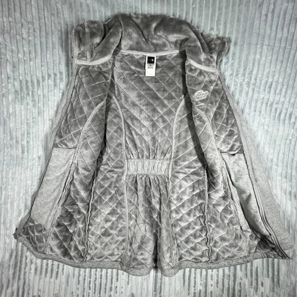 North Face Caroluna Quilted Fleece Lined Jacket Women's S Gray Warm Comfort Prep